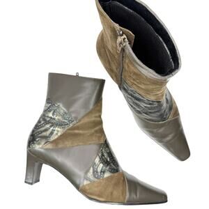 Monzo & Franco Oyster Patchwork Ankle Boots 8.5